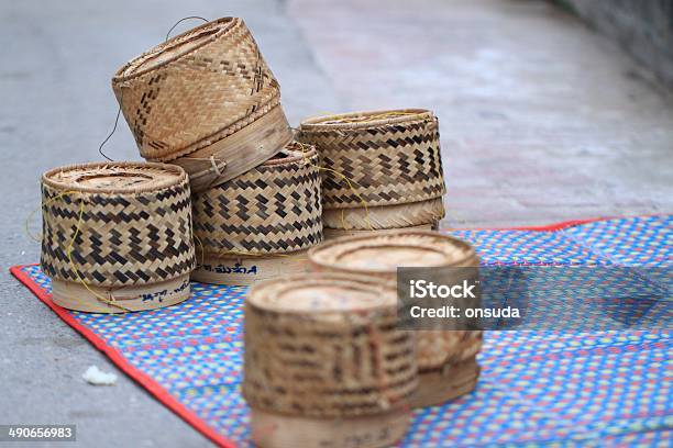 Lepki Ryż Koszyka - zdjęcia stockowe i więcej obrazów Azja - Azja, Fotografika, Gourmet
