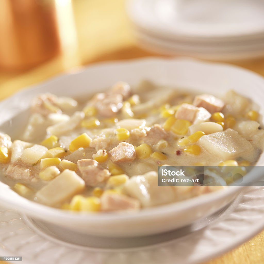 Ваза Кукурузный чаудер - Стоковые фото Comfort Food роялти-фри
