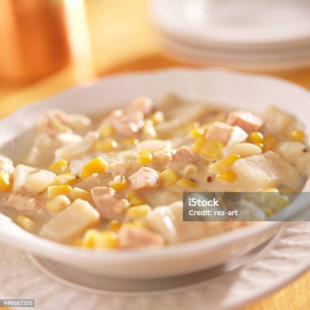 Ваза Кукурузный Чаудер — стоковые фотографии и другие картинки Comfort Food - Comfort Food, Американская культура, Без людей