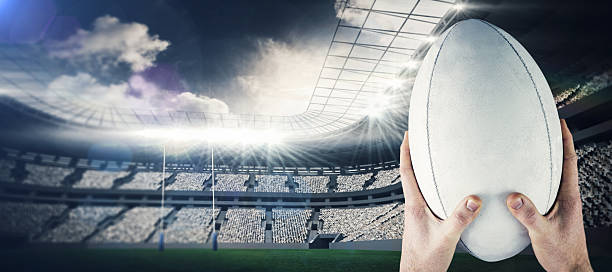 istock Composite image of rugby player scoring try 490658308