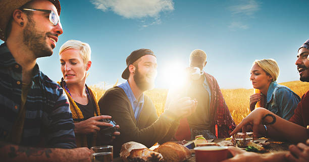 Diverse People Friends Hanging Out Happiness Concept