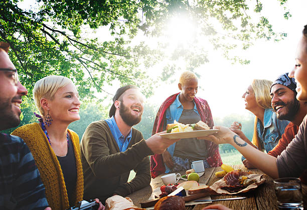 Diverse People Luncheon Outdoors Food Concept