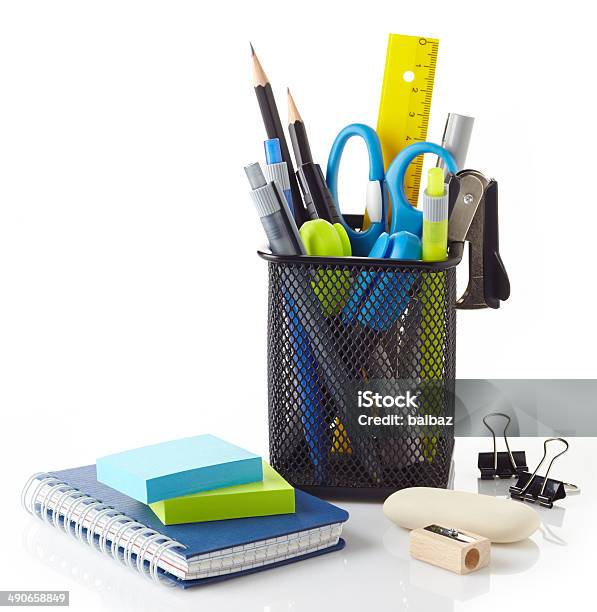 Office Tools Stock Photo - Download Image Now - Cut Out, White Background, Pen