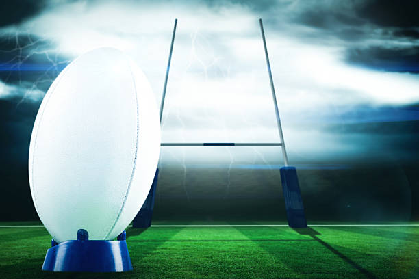 istock Composite image of rugby ball 490658882