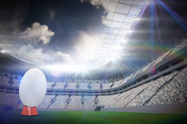 istock Composite image of rugby ball 490658938