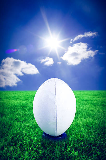 istock Composite image of rugby ball 490658976