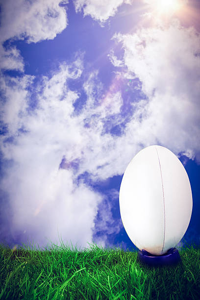 istock Composite image of rugby ball 490658986