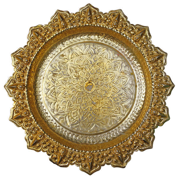 istock Top view of Thai style golden tray 490659373