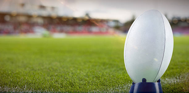 istock Composite image of rugby ball 490659392