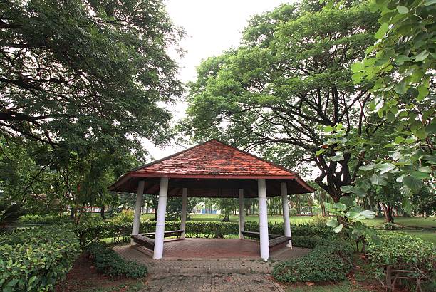 istock Gazebo in the public park. 490660162