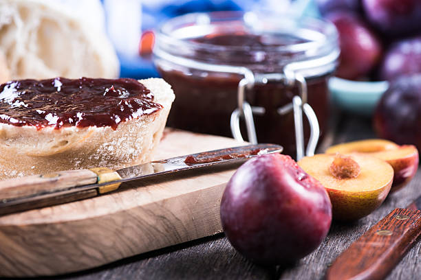 Homemade organic plum marmelade