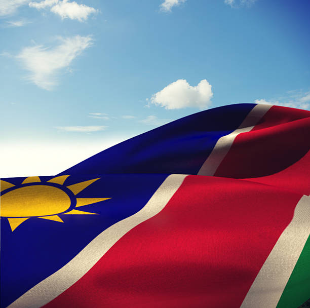 istock Composite image close-up of namibia flag waving 490660688