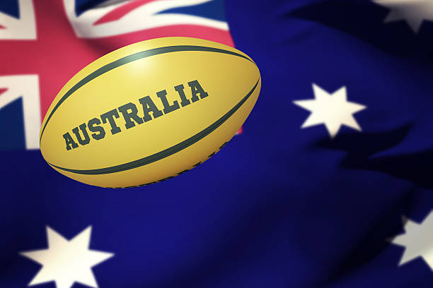 istock Composite image of australia rugby ball 490661680