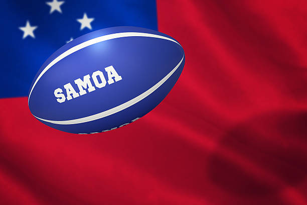 istock Composite image of samoa rugby ball 490661816