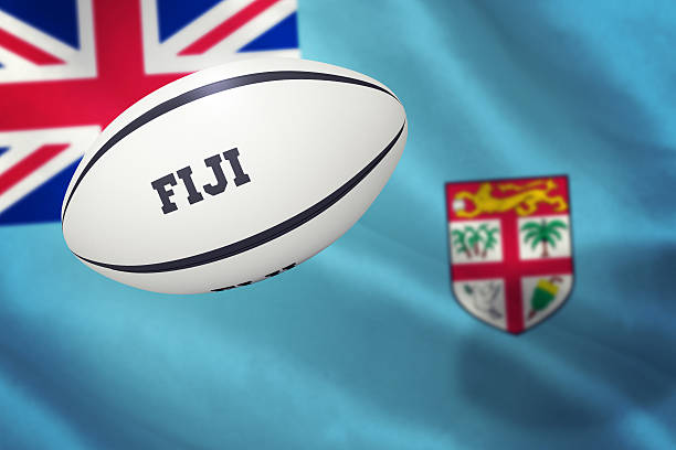 istock Composite image of fiji rugby ball 490661894
