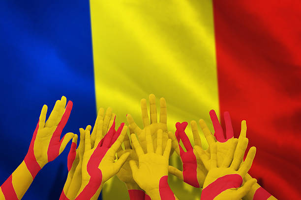 istock Composite image of people raising hands in the air 490662040