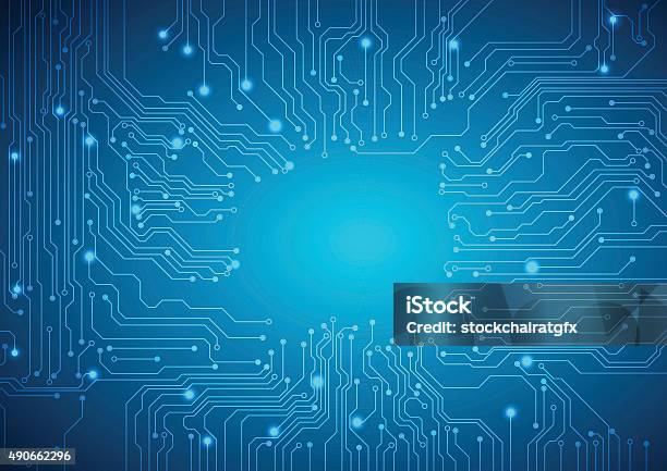 Technological Vector Background With A Circuit Board Texture Stock Illustration - Download Image Now