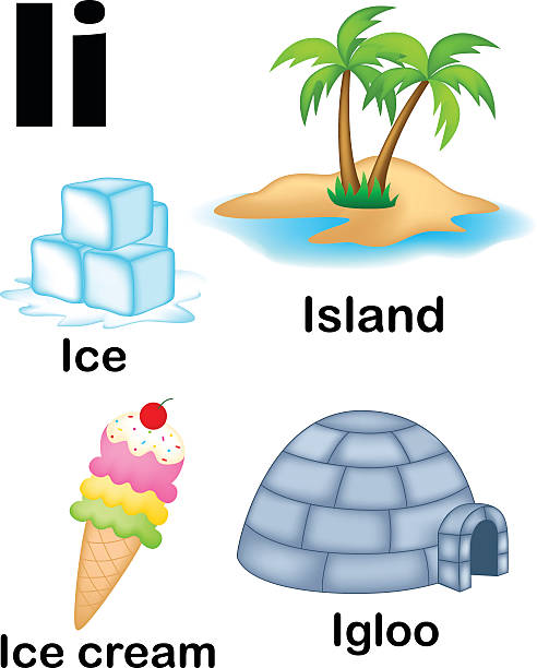 ilustrações, clipart, desenhos animados e ícones de alfabeto de letras, fotos - island education learning letter i