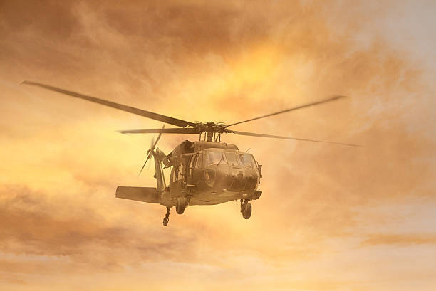 istock Army Helicopter in Fog 490665416