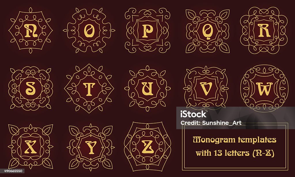 Monogram Letters Html Elegant Monogram Design Templates With Letters Stock Illustration ...