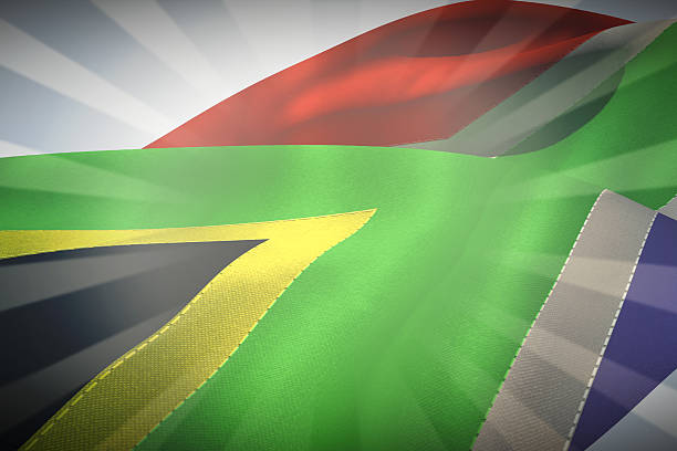 istock Composite image of waving flag south africa 490666470
