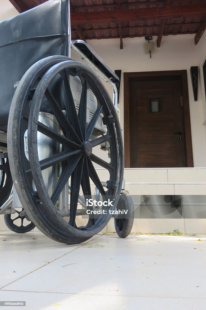 Wheelchair and stairs Disabled Accessible Problems 2015 Stock Photo