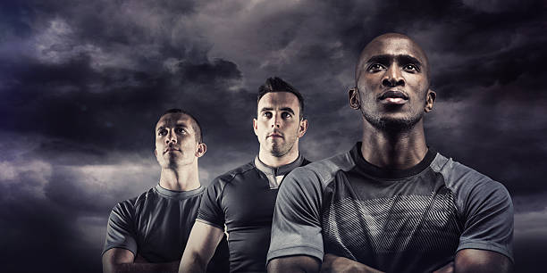 istock Composite image of thoughtful athlete standing with arms crossed 490668200