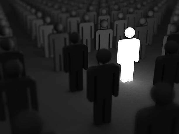 istock Shining Human Icon. Stand Out From Crowd and Different Concept 490669566