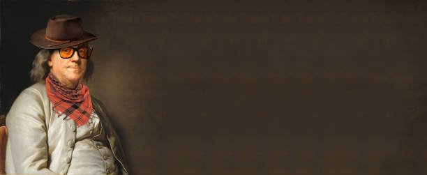 istock Benjamin Franklin with cowboy wearing concept 490670954