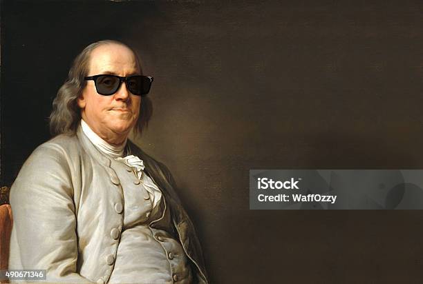 Benjamin Franklin With Sun Glasses Stock Photo - Download Image Now - Benjamin Franklin, Backgrounds, Millionnaire