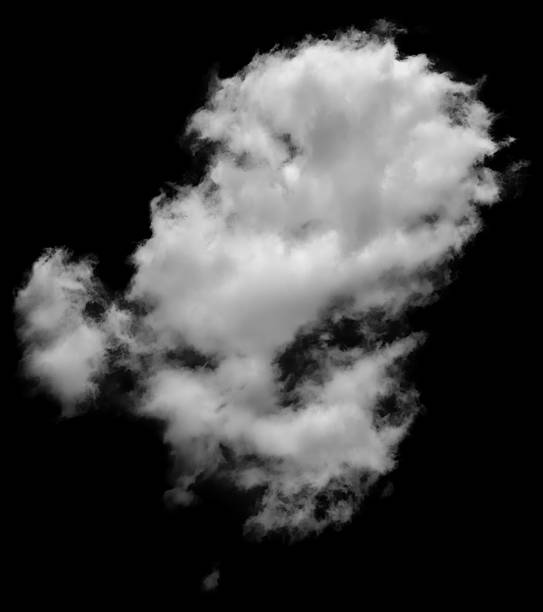 istock Real cloud looking like steam on black background. 490672114