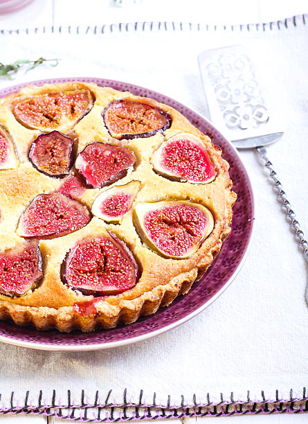 istock Almond and fig tart on plate 490683496