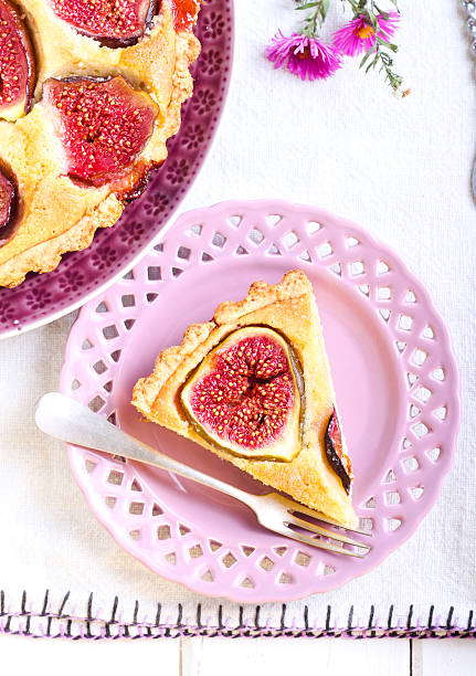 istock Almond and fig tart on plate 490683662