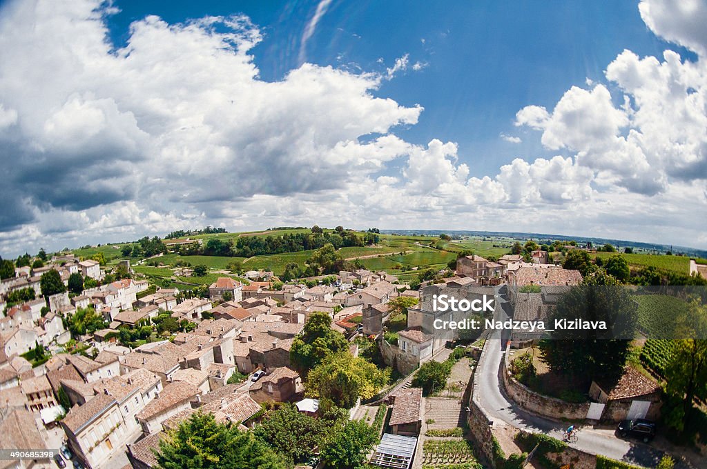 Old town of Saint-Emilion Rooftops of Saint-Emilion, Aquitaine, France Bordeaux Wine Stock Photo