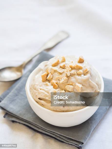 Vegan Banana Ice Cream Stock Photo - Download Image Now - 2015, Banana, Bowl