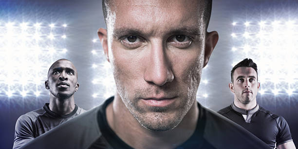 istock Composite image of tough rugby players 490691550