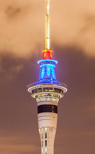 istock Closeup Sky tower under twilight sky background in Auckland, New 490691872