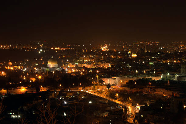 istock Night View on Old City, include Dome Of The Rock 490691924