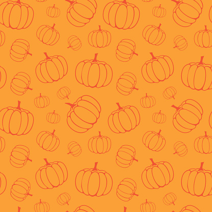 bright orange seamless pattern for Halloween or Thanksgiving