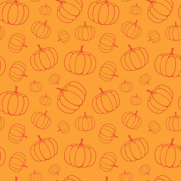 pattern with pumpkins bright orange seamless pattern for Halloween or Thanksgiving october illustrations stock illustrations
