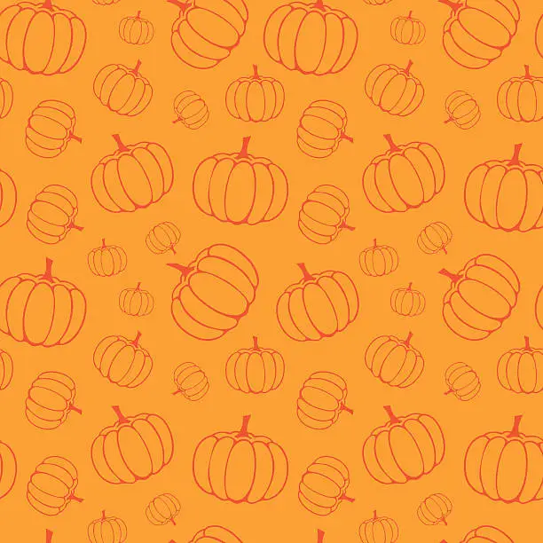 Vector illustration of pattern with pumpkins