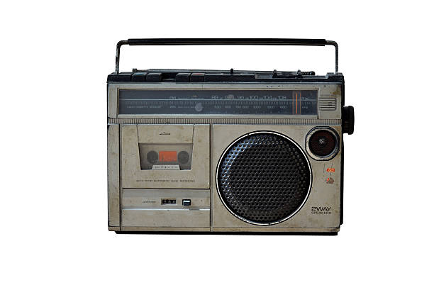 istock Old vintage radio on white background 490692574