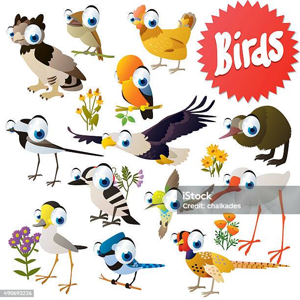 Vector Cartoon Birds Stock Illustration - Download Image Now - Eagle - Bird, Animal Egg, Cartoon