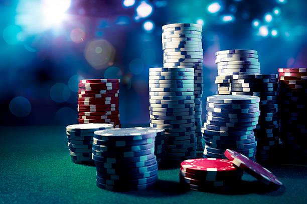 istock Casino chips with dramatic lighting and lens flares 490693507