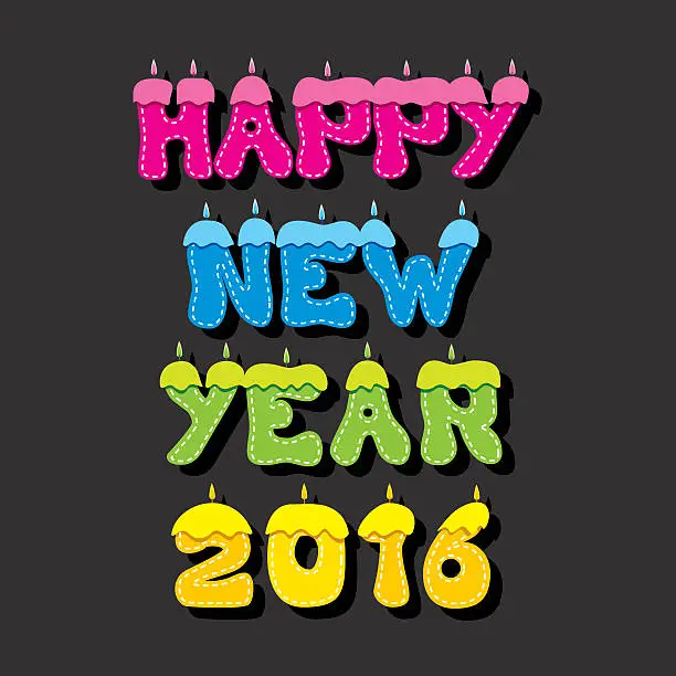 Vector illustration of happy new year 2016 design