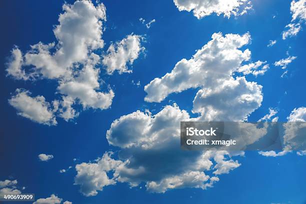 Clouds On Blue Sky Background Stock Photo - Download Image Now - Backgrounds, Blue, Climate