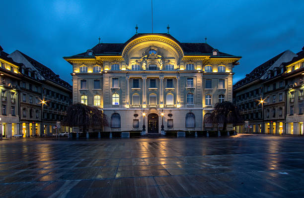 Bern, Switzerland. Central place in Bern - Bundesplatz swiss culture stock pictures, royalty-free photos & images