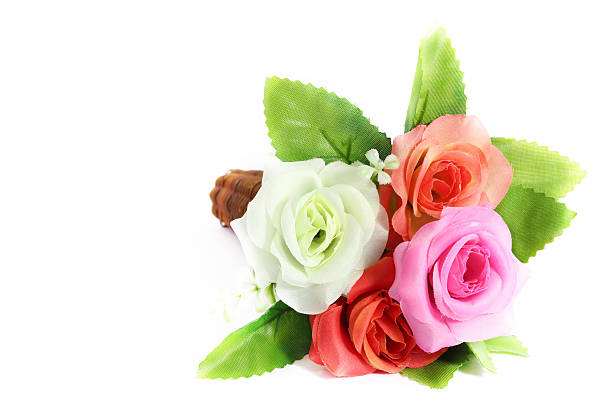 istock artificial flowers decorative isolated on the white background 490694818