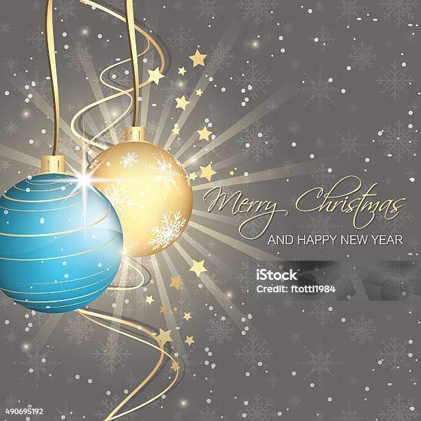 Christmas Background With Baubles Stock Illustration - Download Image Now - 2015, Backgrounds, Celebration