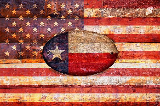istock Wooden flag of Texas. 490695597
